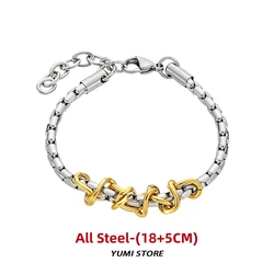 Luxurious Unisex Gold Tone Bracelet - Non - Fading Titanium Steel Punk Jewelry Gift (Steel Bracelet)