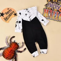 Halloween Baby Clothes Newborn Infant Babe Girl Boy Romper Long-Sleeve Hoodies Cotton Letter Print Nighmare Jumpsuit 2