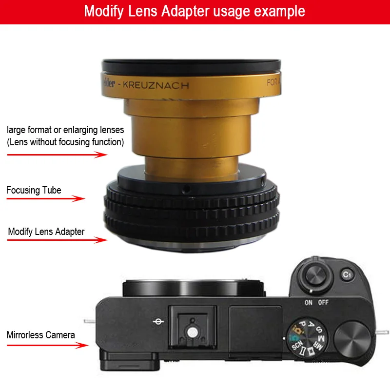 Modifique o Adaptador da Finalidade da Lente para a Montagem do Grande Formato M65 ou a Lente de Ampliação a Canon Eos r rp r5 r6 rf Montagem Câmera M65-eosr - Image 4