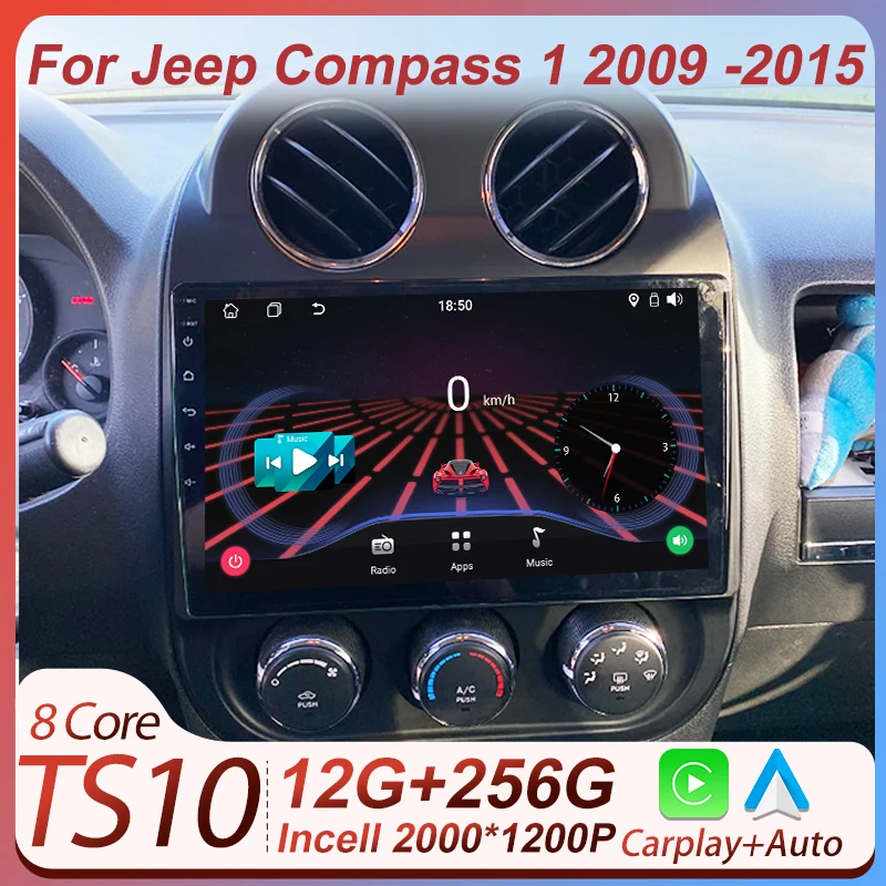 Car Multimedia Player Car Radio for Jeep Compass 1 2009 -2015 Car Radio Player Android 14 Mirror Link 8 Core GPS Navigation Automotive Multimedia 5G Wifi BT RDS car multimedia player,car radio