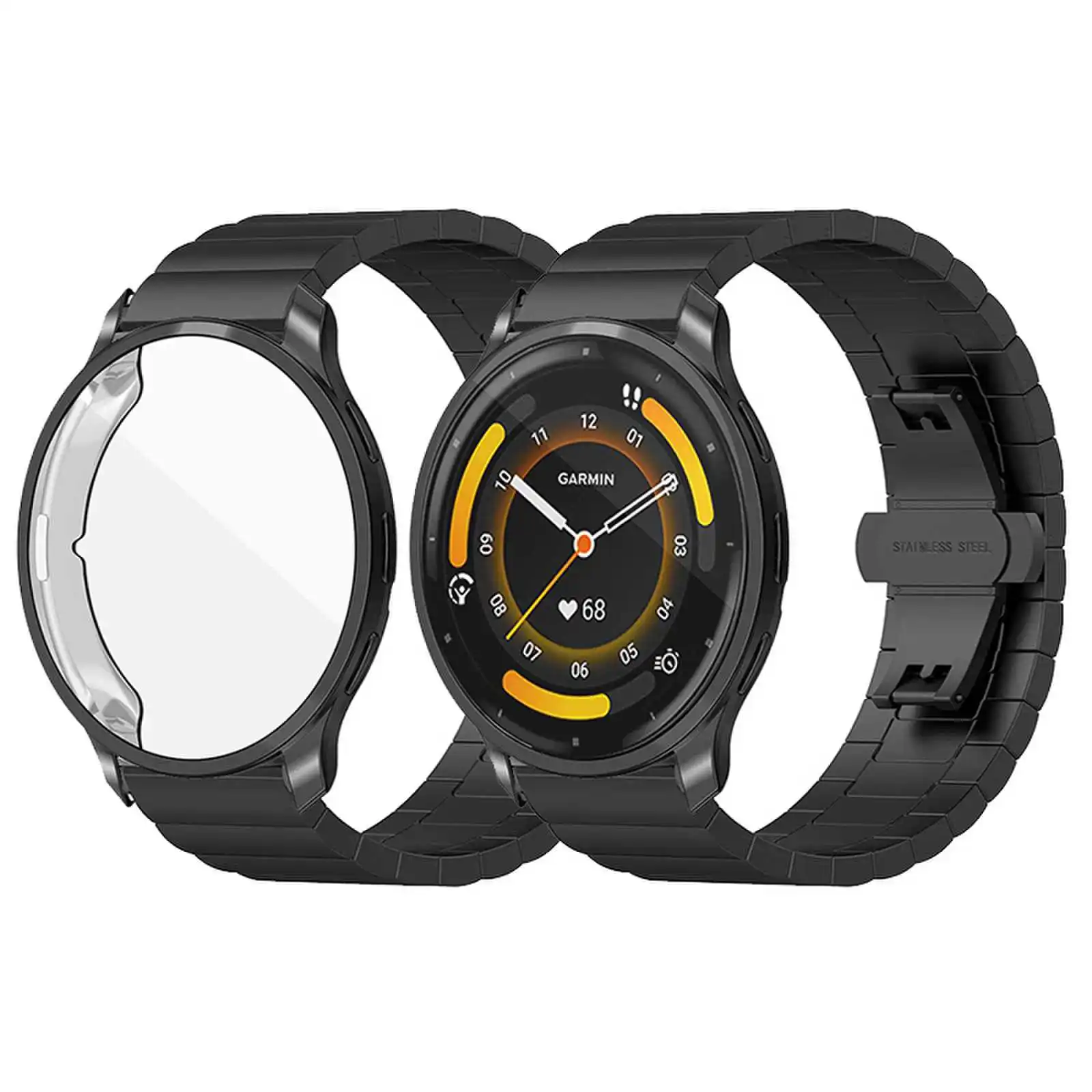 

Металлический ремешок для наручных часов Garmin CAME 3, ремешок для Garmin Vivoactive 4, Защитный Браслет для защиты экрана Garmin CAME 2 Plus