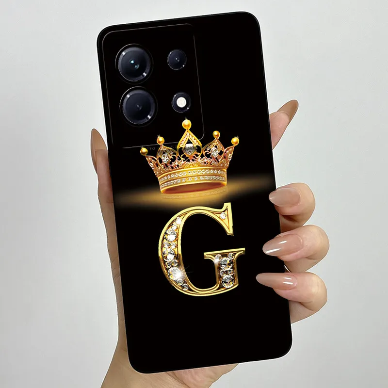 Stylish Initial Letter Phone Case - Soft Silicone TPU Lens Protector