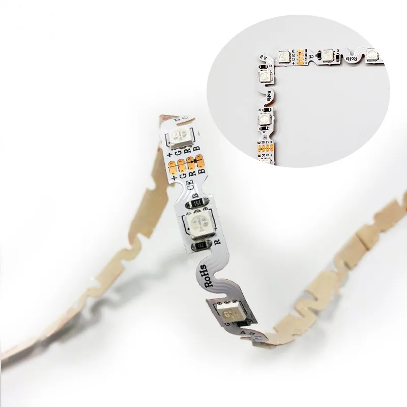 DC12V 5M S Shape 5050 Led Strip Light Flexible Tape RGB 48leds/m White/Warm White 60Led/m LED Strip Light Non-waterproof