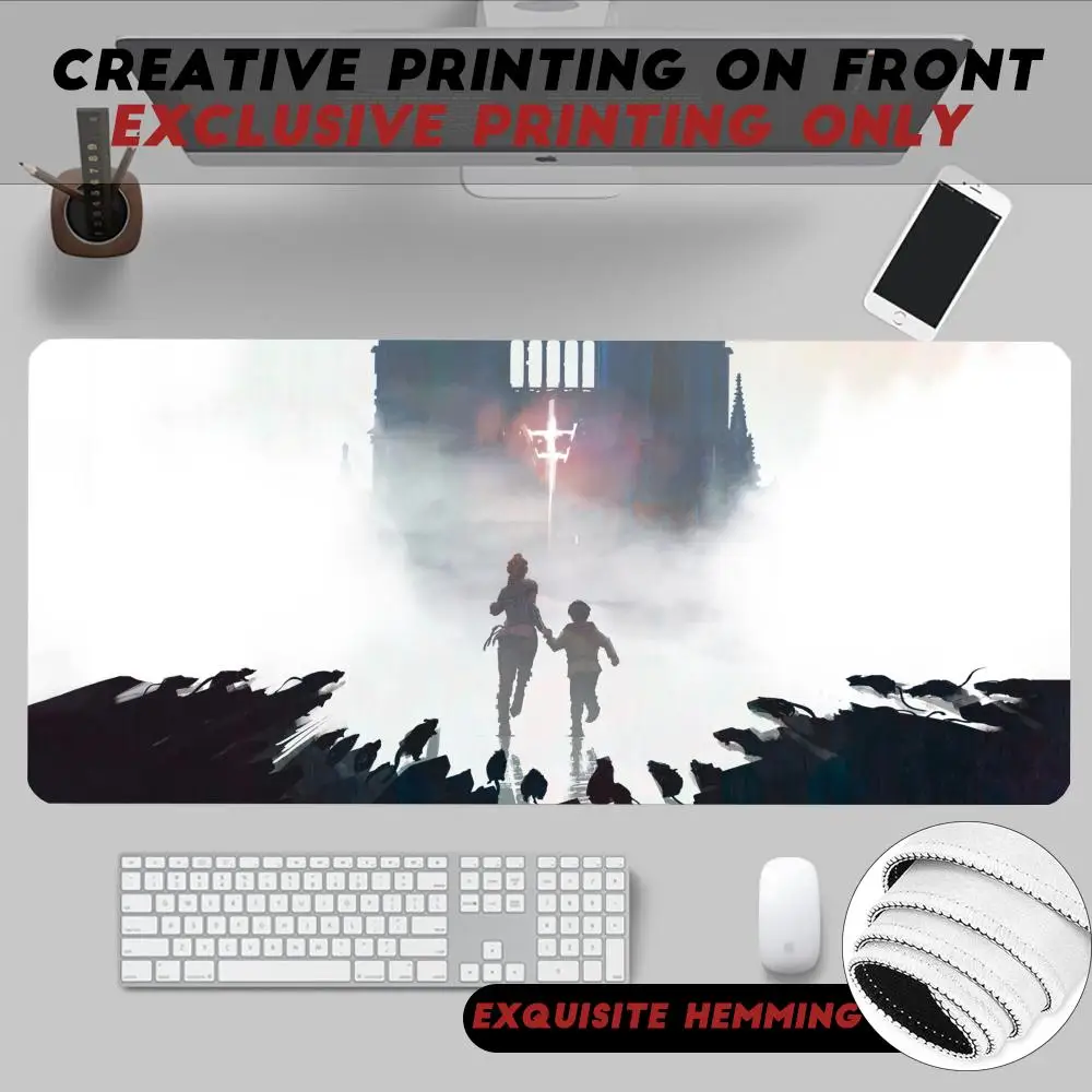 Mouse Pad Non-Slip Rubber Edge Locking Mousepads Game Play Mats Popular Video Game A Plague Tale Requiem For Notebook Pc Computer