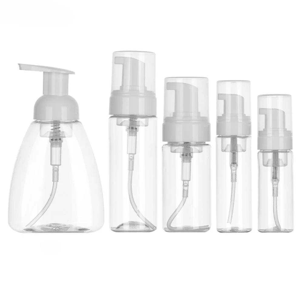Clear Foaming Pump Bottles for Liquid Soap, Shampoo, and Lotion - Multiple Sizes Available