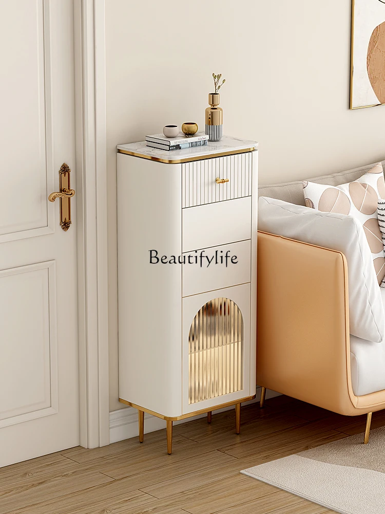 

Light Luxury Stone Plate Five-Bucket Modern Minimalist Living Room Small Apartment Wall Bedside Table