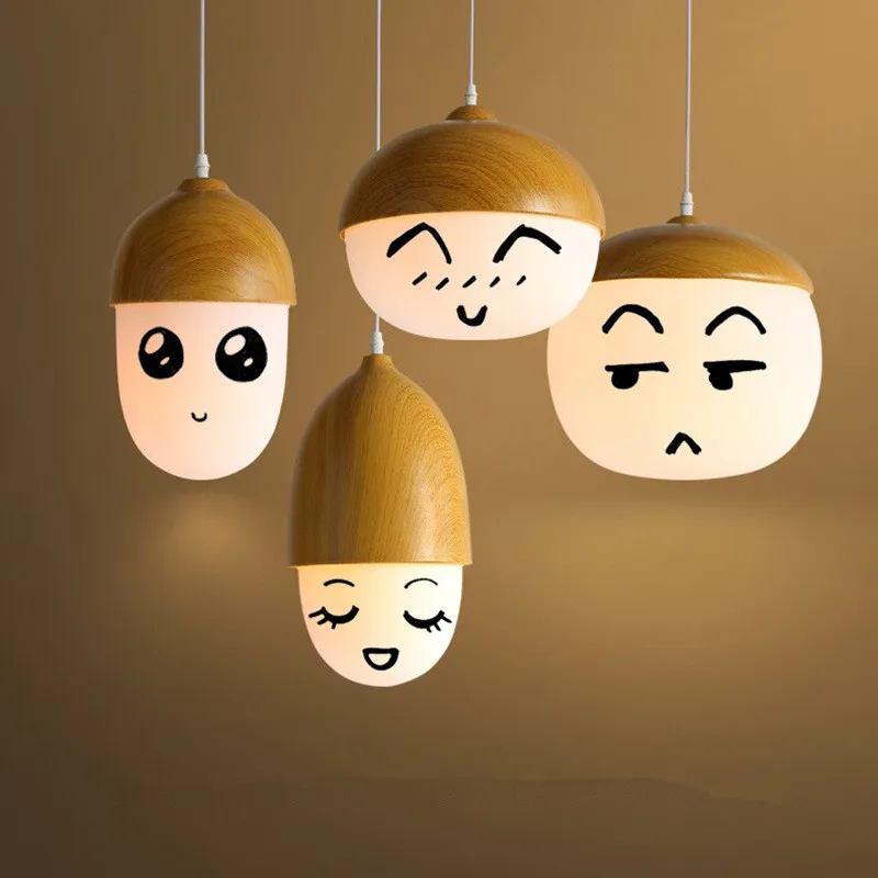 

Vintage Wooden Nut pendant Lamp Kitchen Bedroom luminaire suspension Nodric Pendant Light Loft Industrial Art Decor hanging lamp