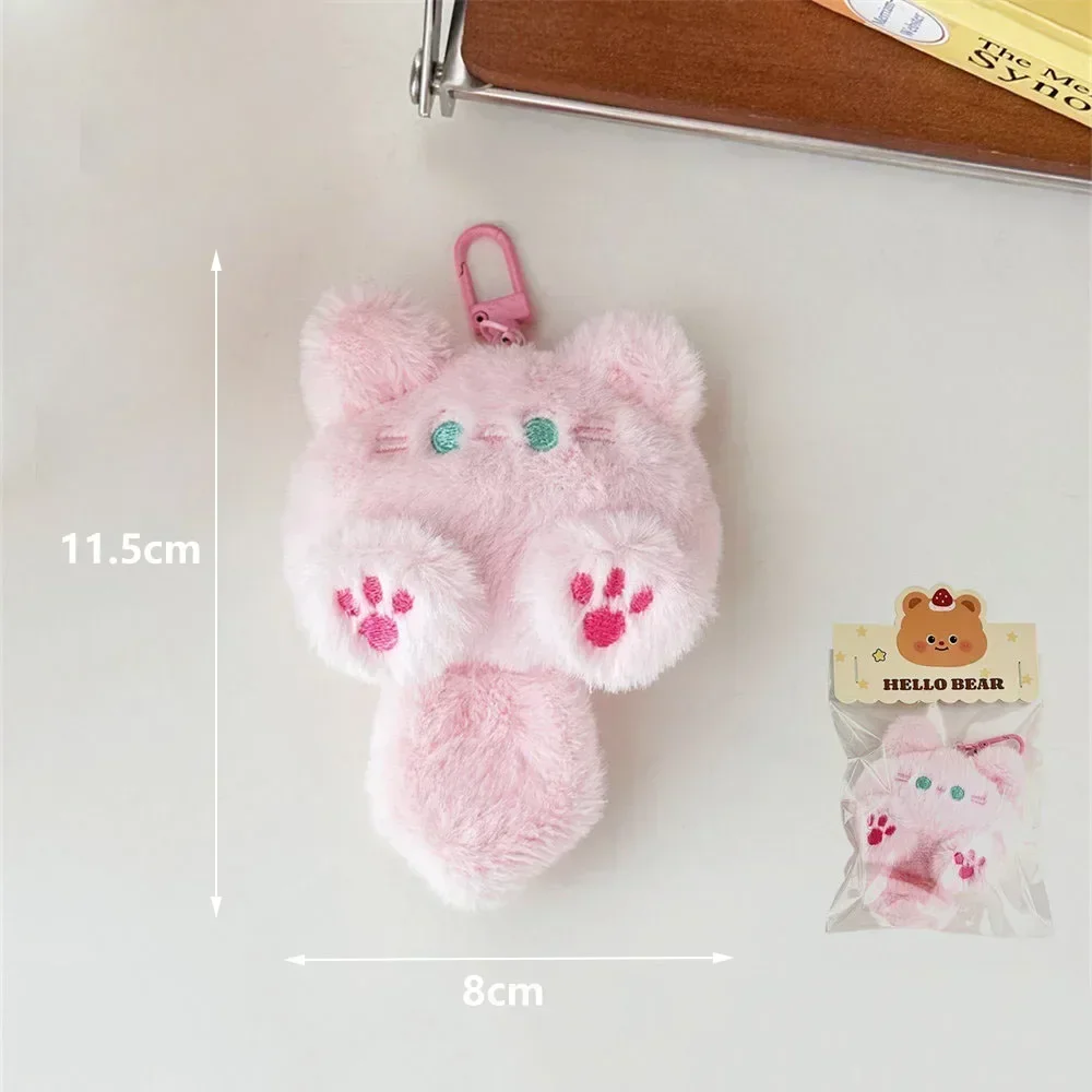 Whimsical Cat Plush Keychain - Cute Backpack Accessory and Decorative Gift