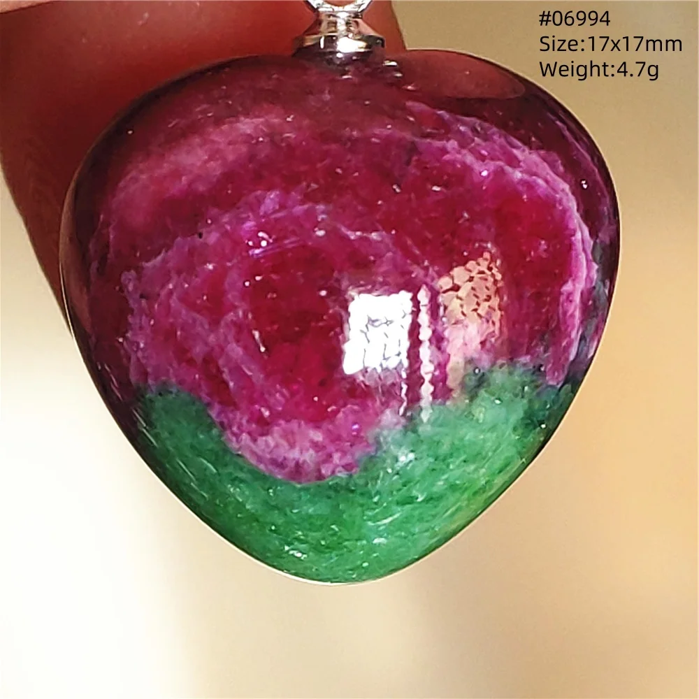 Natural Red Ruby Tumbled Pendant Jewelry Women Men Heart Love Watermelon Ruby Necklace Gemstone 925 Sterling Silver AAAAA