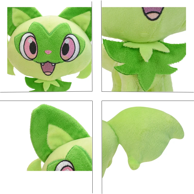 Sprigatito Pokémon Plush Doll, brinquedos animais macios, grande