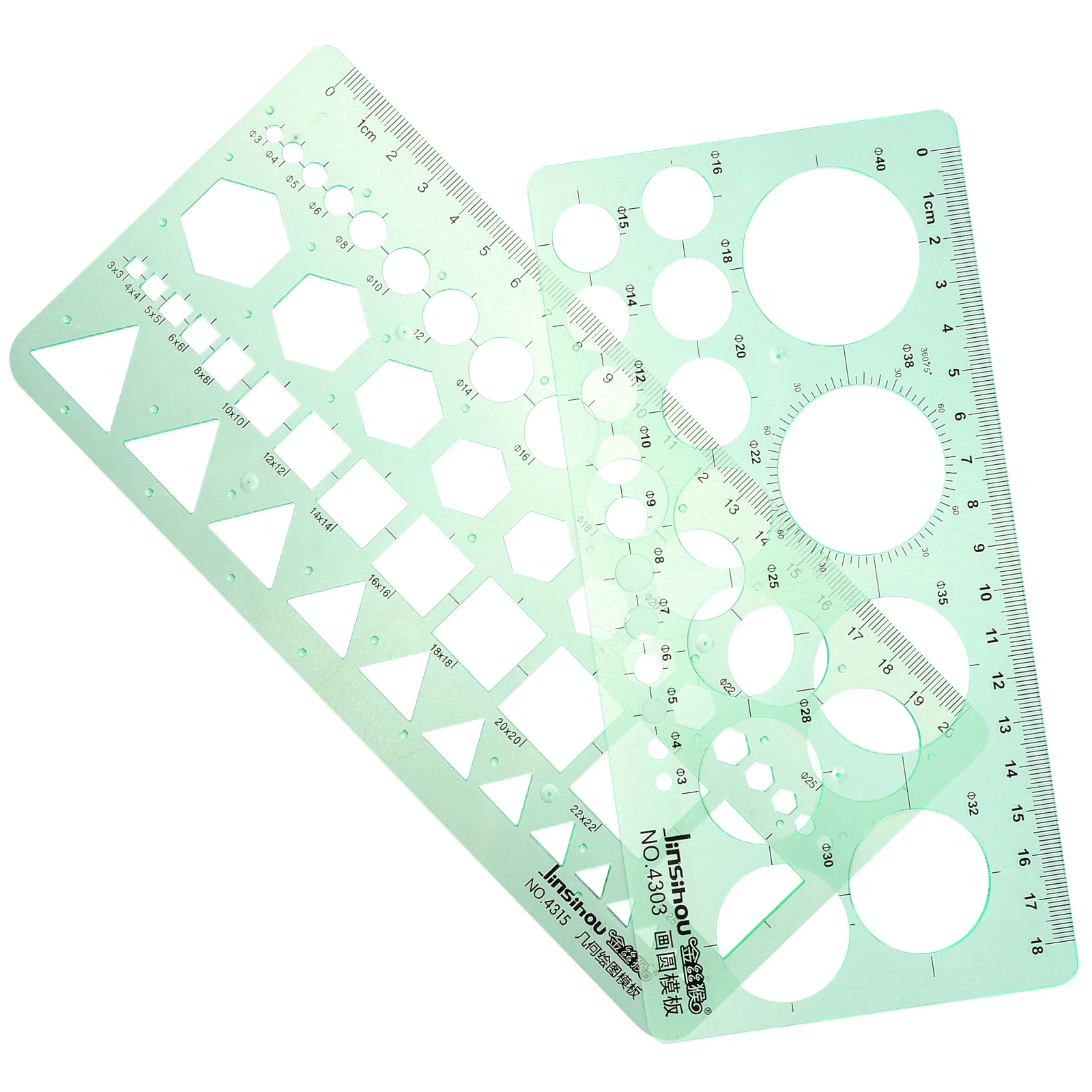 

2 Pcs Geometry Measurement Template Technical Drawing Supplies Ruler Hollow Out