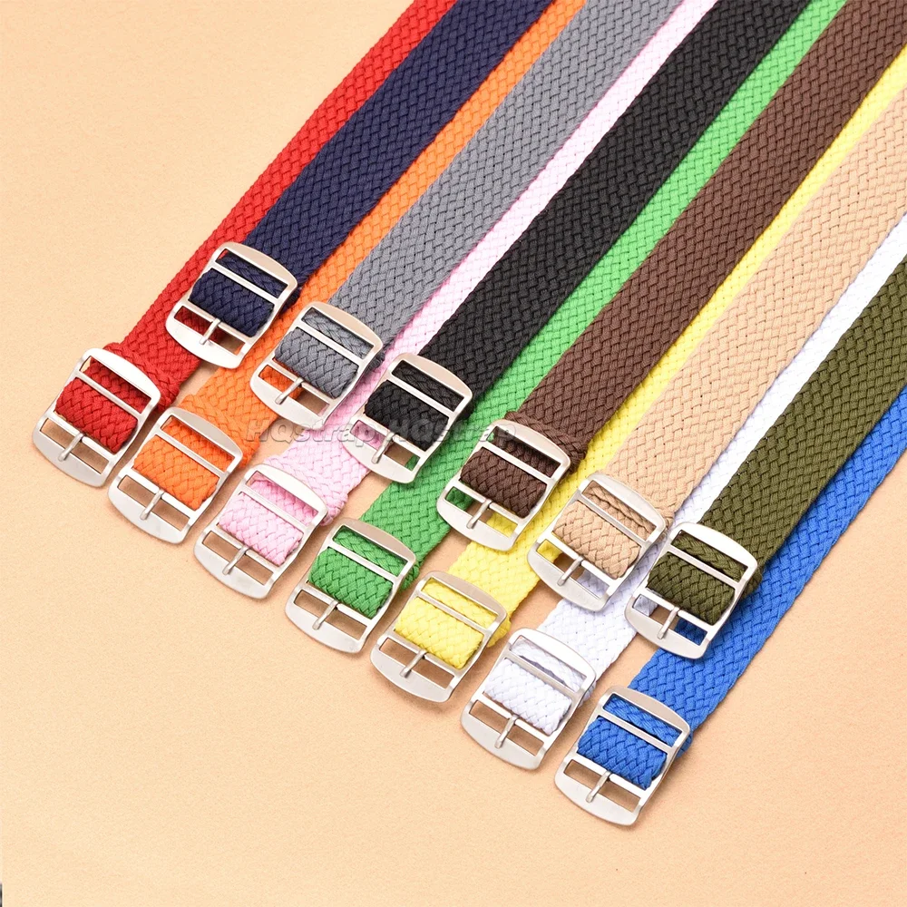 Versatile Woven Nylon Watch Strap with Steel Buckle - Soft Canvas Design