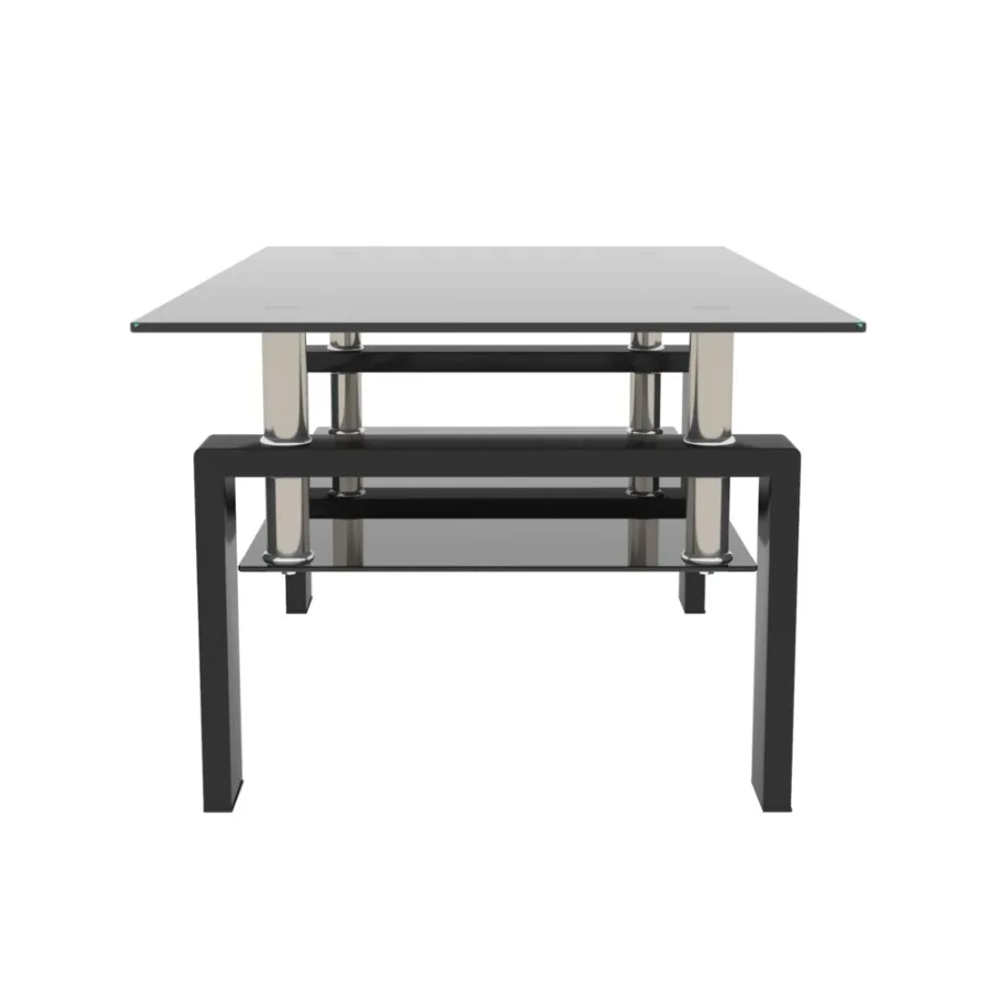 Rectangle Black Glass Coffee Table Clear Coffee Table Modern Side Center Tables for Living Room Living Room Furniture 5