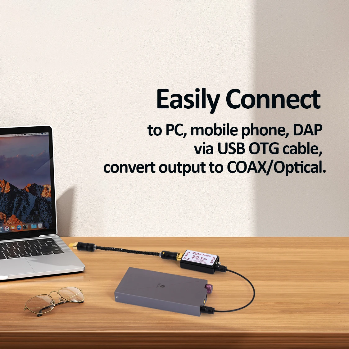 USB OTG COAX/Optical audio converter adapter for Clarinet