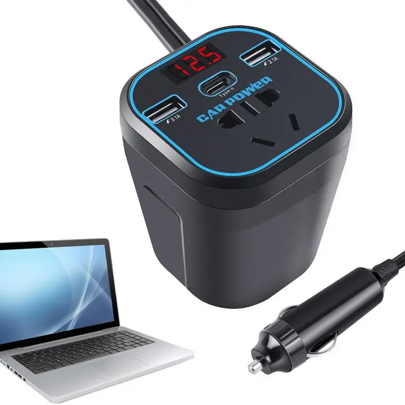 Inversor De Corriente Para Coche 220V - Convertidor Portátil Con Control De Temperatura, Para Camping