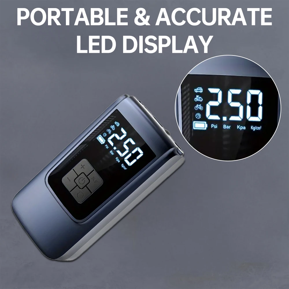 12V ������ ���� ���� 150PSI ����Ʈ �޴�� ���� ����� LED ���� SOS �÷��� ���� 4 ���� ���� ���÷��̼� ���