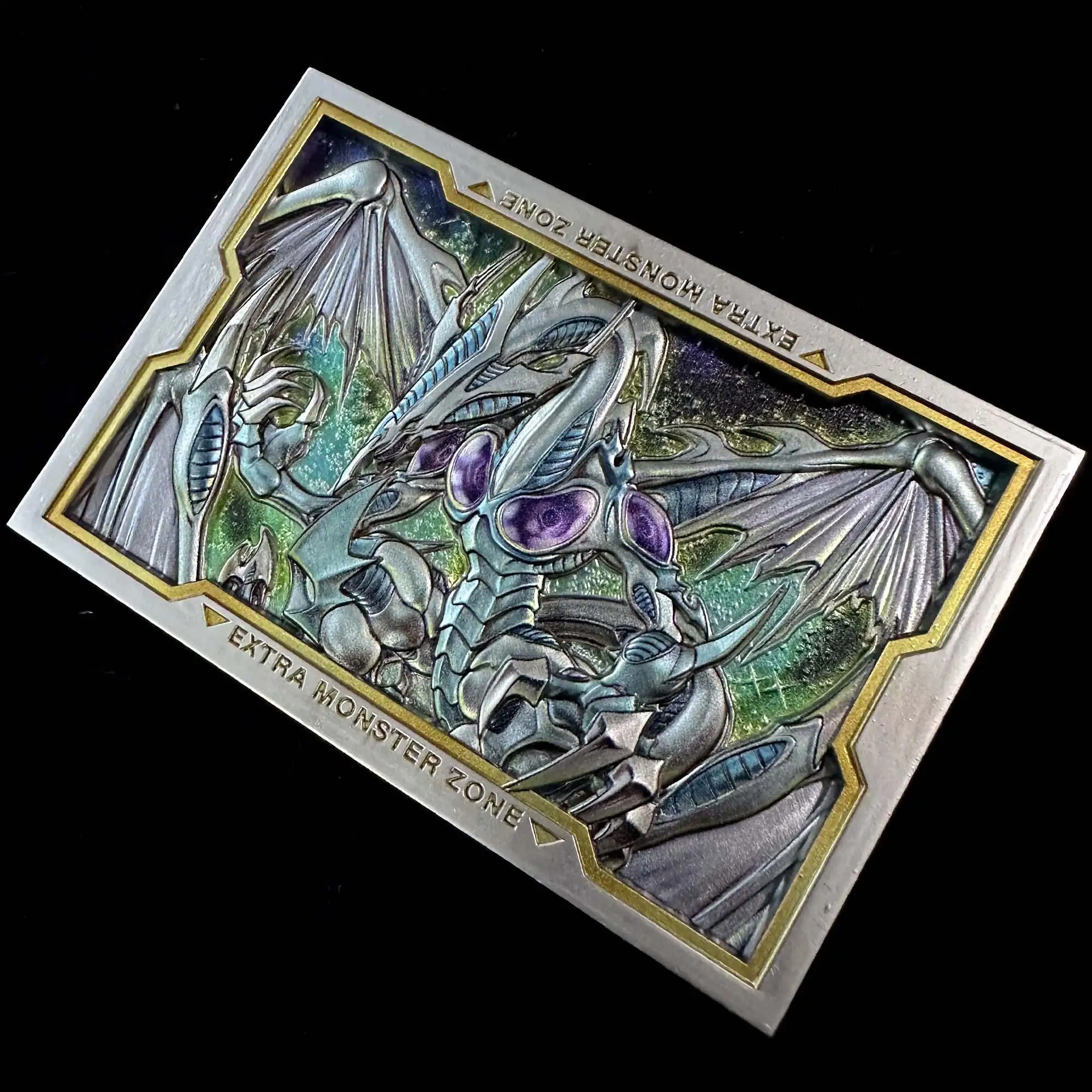

59x86 мм Yu-Gi-Oh! Карта Stardust Dragon для коллекционирования Красочная трехмерная металлическая карта экзодия аниме-Открытки Подарочные игрушки