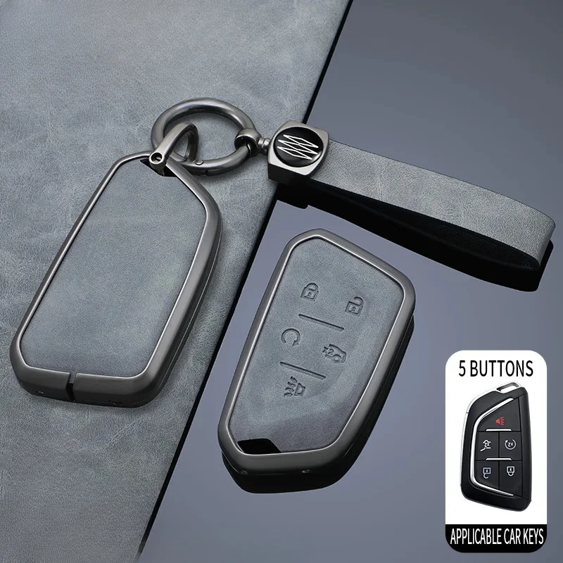 

5 Buttons Silicone Car Fob Key Cover Case for Buick ENVISION Chevrolet Silverado 2023 Cadillac GMC Remote Keychain Accessories