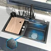 Stainless Steel Kitchen Sink Embossed Single Slot Apartment Wash Bain Multifunction Dishwashing Pool For Workstation RV 1