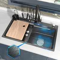 Stainless Steel Kitchen Sink Embossed Single Slot Apartment Wash Bain Multifunction Dishwashing Pool For Workstation RV 1