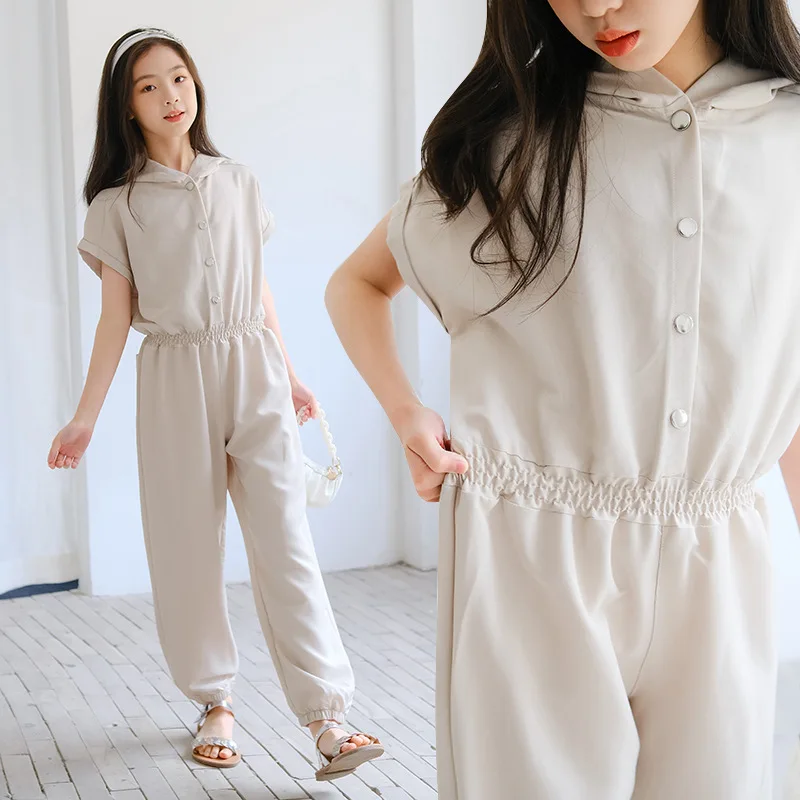 Apricot Sleeveless Ankle Length Wide Leg Jumpsuit