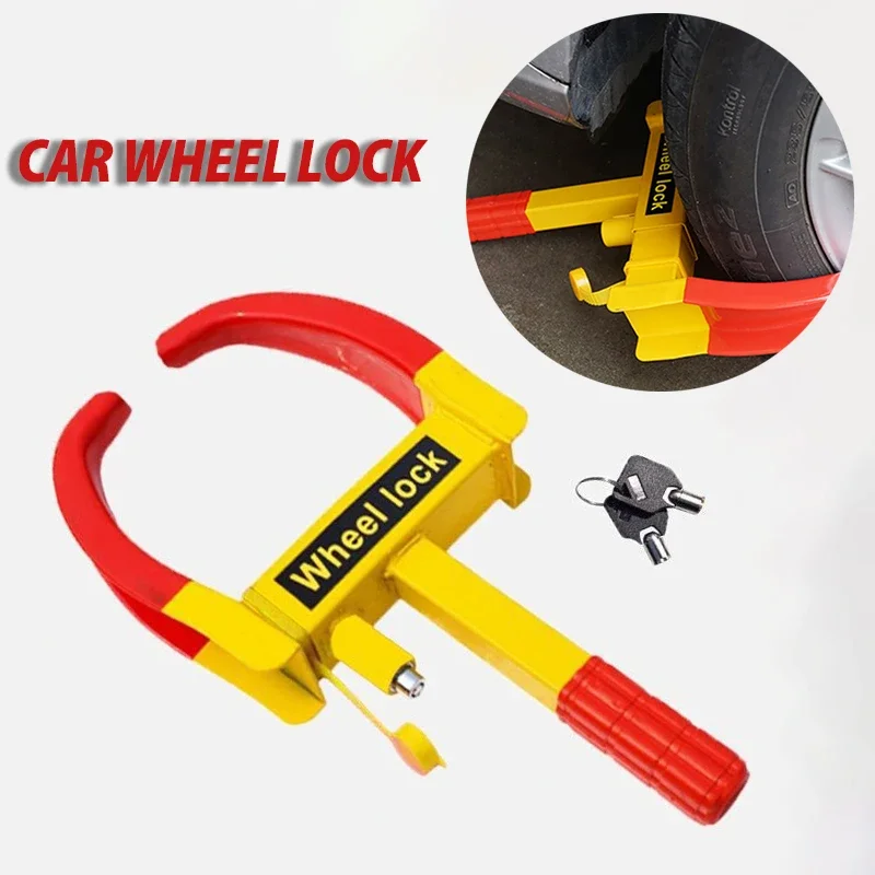 Universal Car Wheel Lock| Heavy Duty Anti Theft Wheel Lock Clamp Anti-Theft Towing Parking