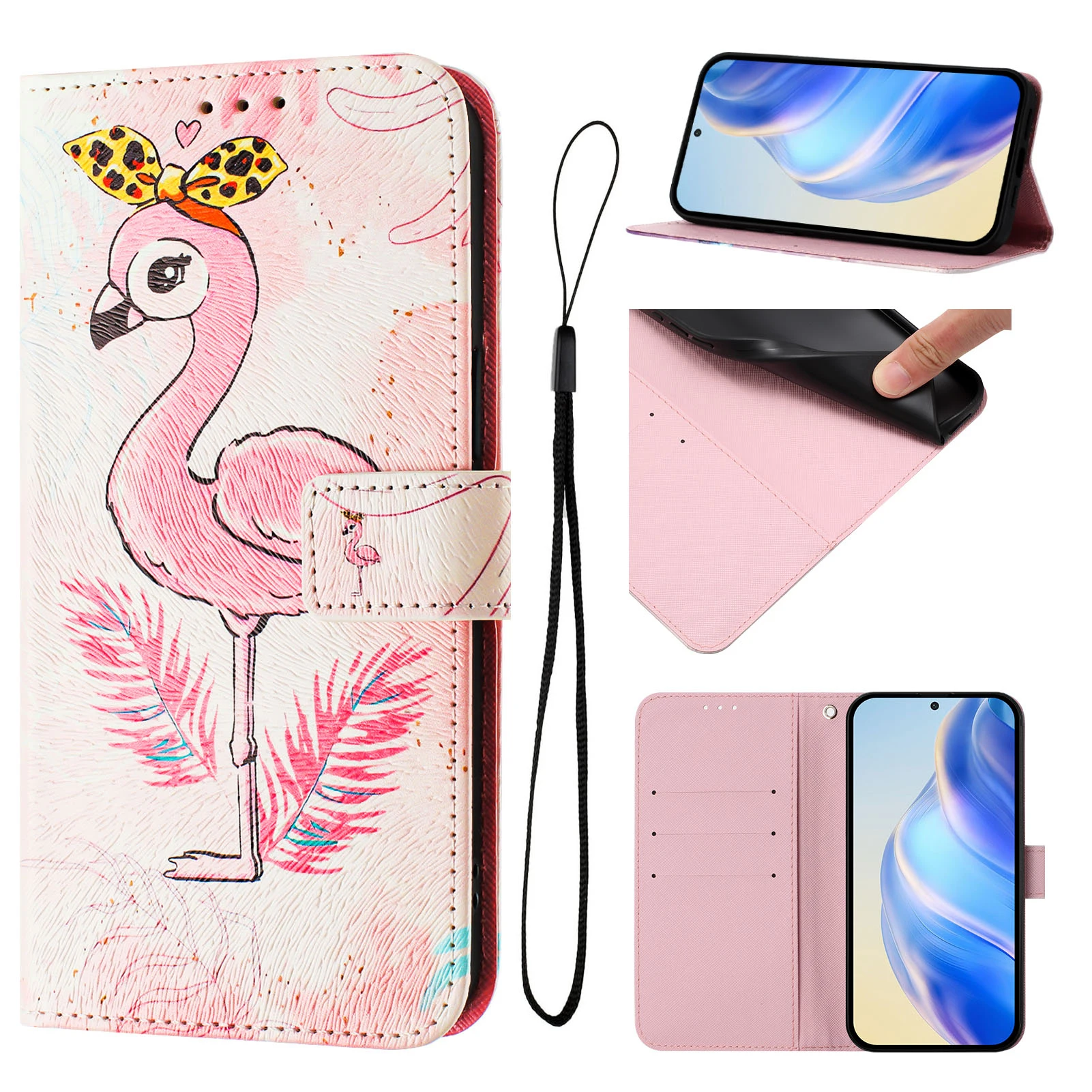 Leather Magnetic Flip Wallet Phone Case with Card Slots and Holder