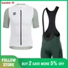 Santic 2025 Cycling Set for Men Summer Short Sleeve MTB Cycling Jersey Padded Bib Shorts Quick Dry Breathable Bicycle Clothing 1
