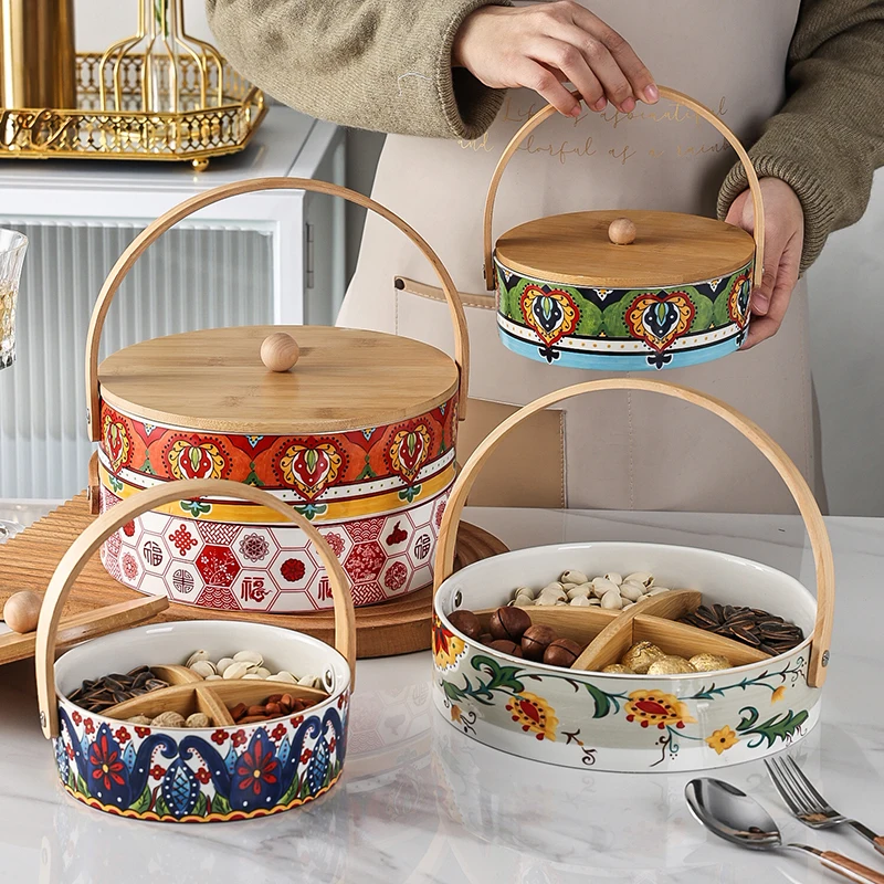 Exquisite high-end ceramic fruit, snack, candy plate set, home 2023 new living room coffee table