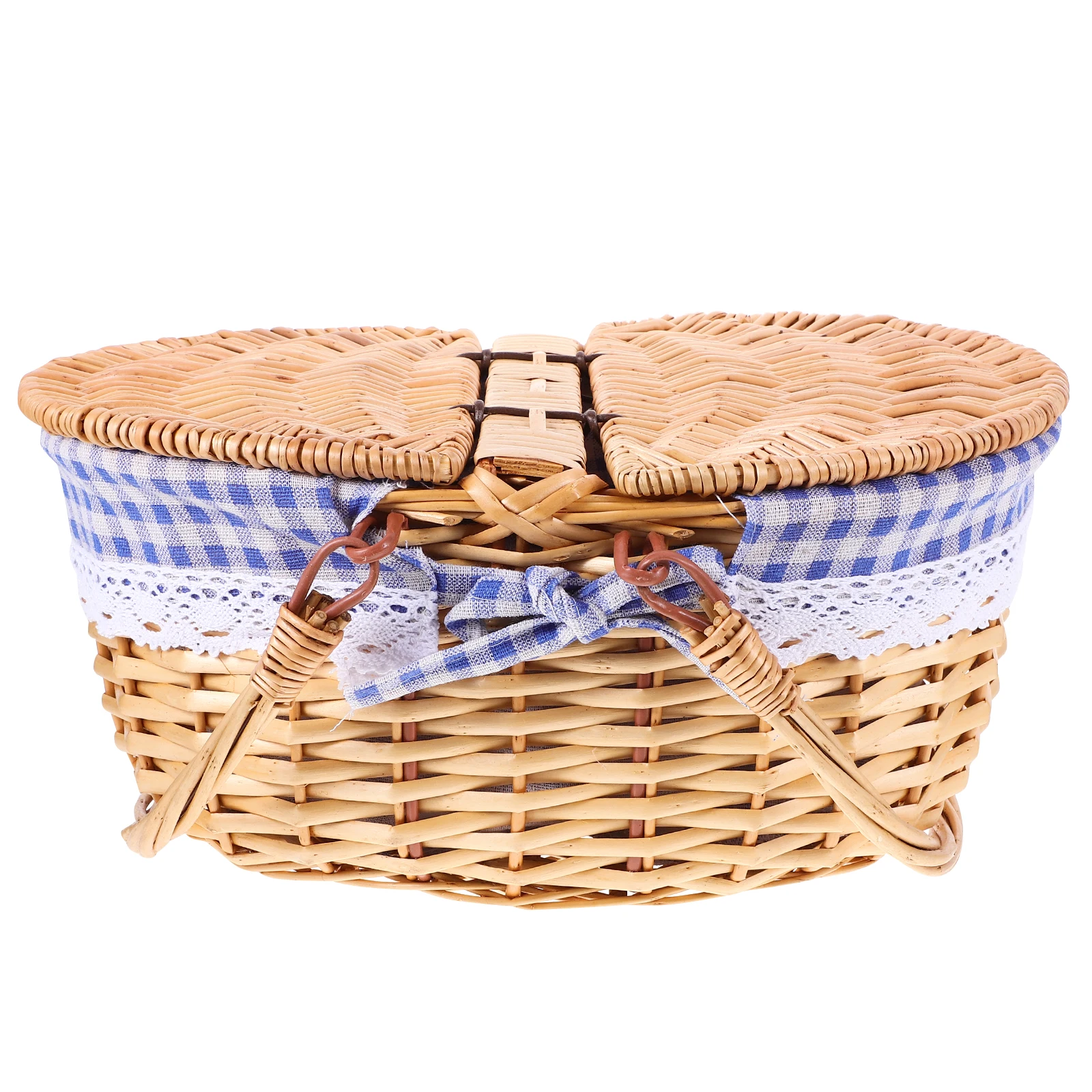 Woven Rattan Storage Basket with H Baskets for Home Decor