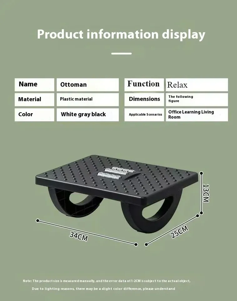 2025/Portability Foot Rest Under Desk Footrest Ergonomic Foot Stool With Massage Rollers Foot Rest Home Office Work Fast Ship