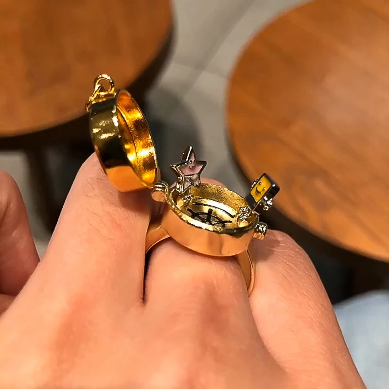 Opening Ring Trend BFF Ring For Teen Cute Anime Opening Ring For Woman Man Jewelry Close Friend Birthday Party Gift