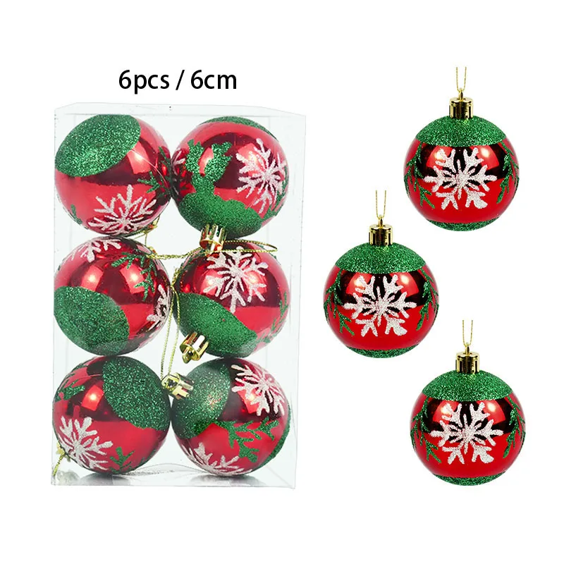 thumbnail image 1 of 6/12/24 piezas de bolas navideñas rojas doradas para colgar en el árbol de Navidad, bolas grandes para decoración del hogar, decoraciones para fiestas navideñas, 1 of 5