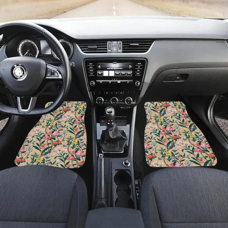 

Floral Car Floor Mat for women, vehicle floor mat, car accessories for women, Vintage Car Floor Mat, 302241