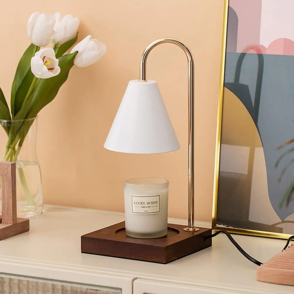 Lampada da scrivania regolabile alla moda accanto allo scaldacandele Luce notturna a cera leggera da tavolo_voghion.com