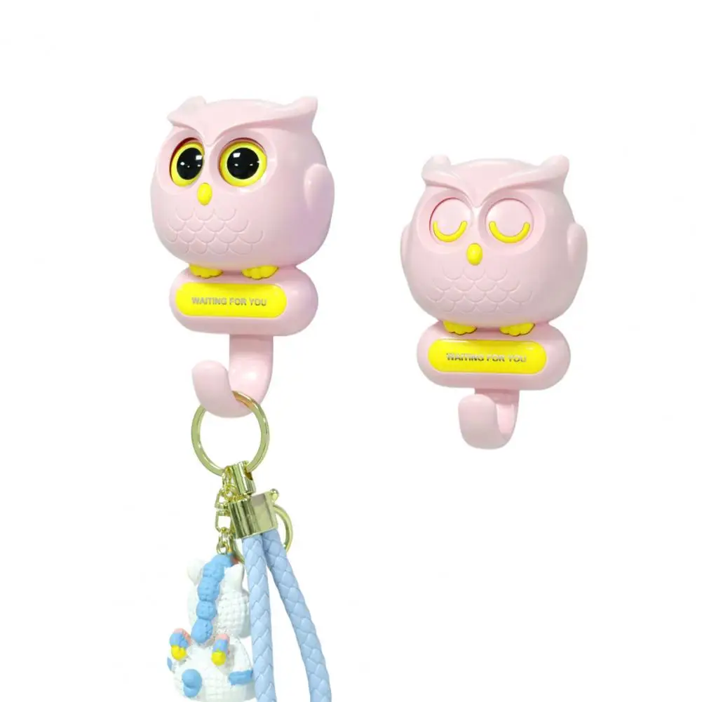 Novelty Owl Coat Hanger Charming Owl Key Hook with Automatic Eye Movement Decorative Wall Hanger for Towels Unique Office Decor