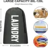 Clothes Storage Bag Oxford Cloth Laundry Bag Round Handle Dirty Laundry Storage Basket 2