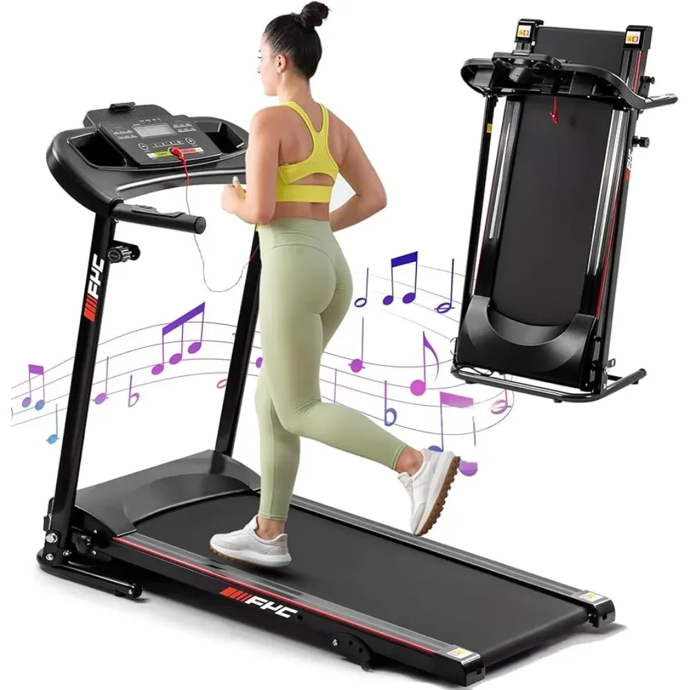 

Foldable Treadmill with Incline and Bluetooth 2.5HP Electric Folding Treadmill Running 265 LBS Weight Capacity Freight free