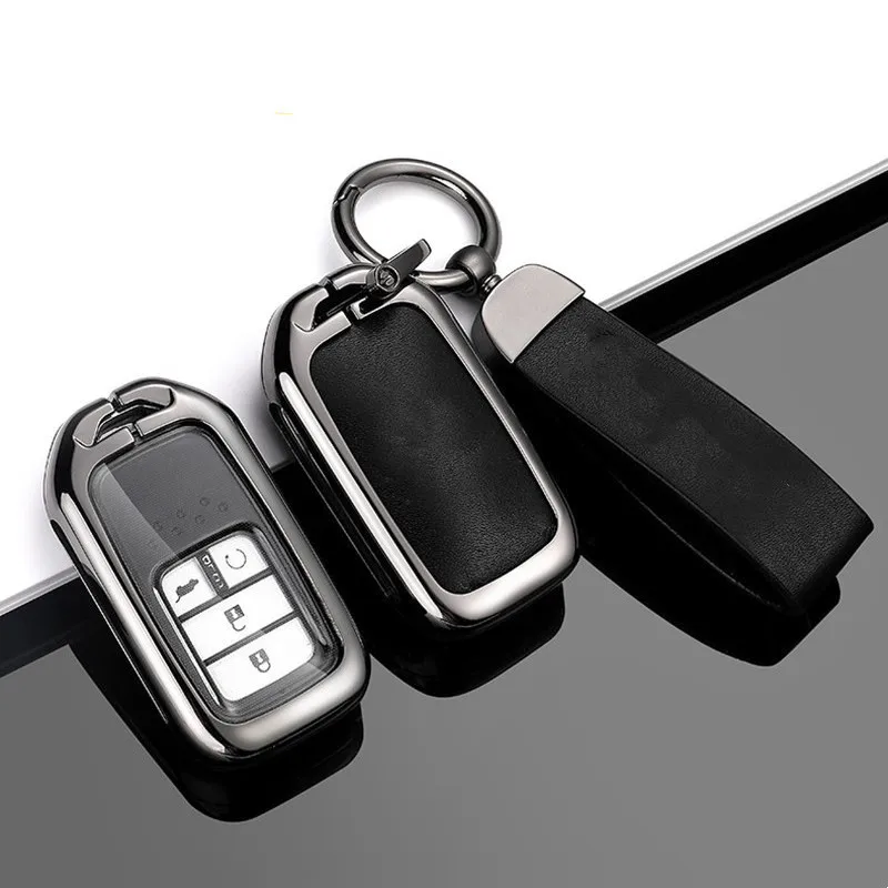 

Zinc Alloy Remote Key Case Cover For Honda Accord Civic CR-V HR-V Agreement Jade Crider Odyssey Pilot Ridgeline Car Accessories