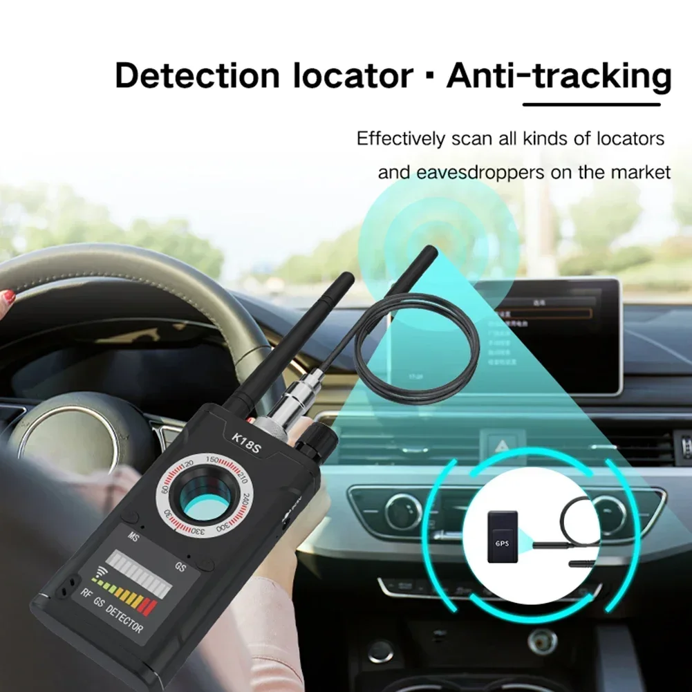 K18s Multi-function Wireless Anti Detector Camera GPS Signal Lens RF Tracker Detect 1MHz-6.5GHz GSM Audio Bug Finder