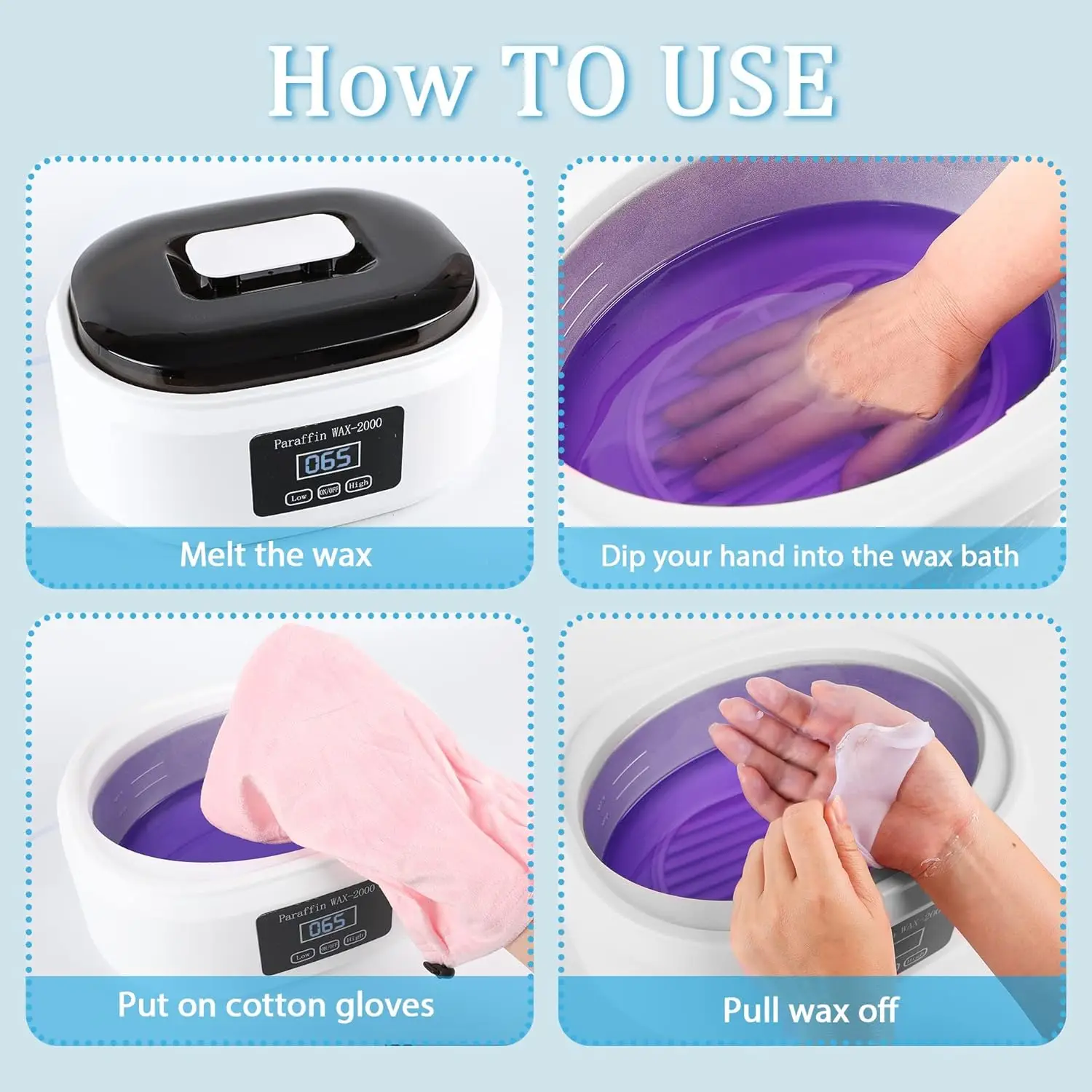 Paraffin Wax Heater Bath Wax Pot Warmer Beauty Salon Spa Smooth Soft Skin Care Wax Machine for Wax Melts Hand Foot Therapy Tool 4