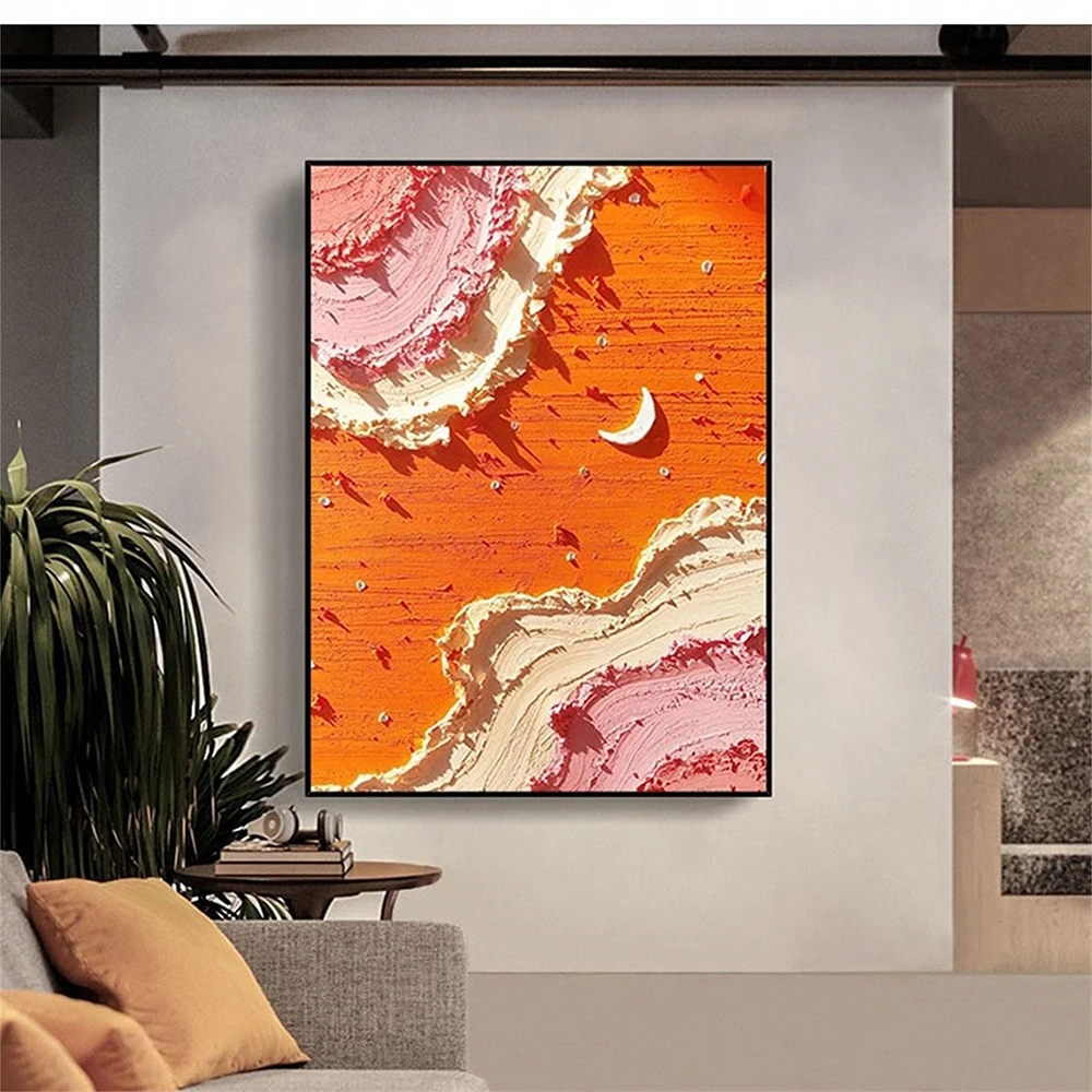 

Handmade Oil Painting Moonlight On The Beach Abstract Painting Custom Painting Texture Wall Art Living Room Decorative Painting
