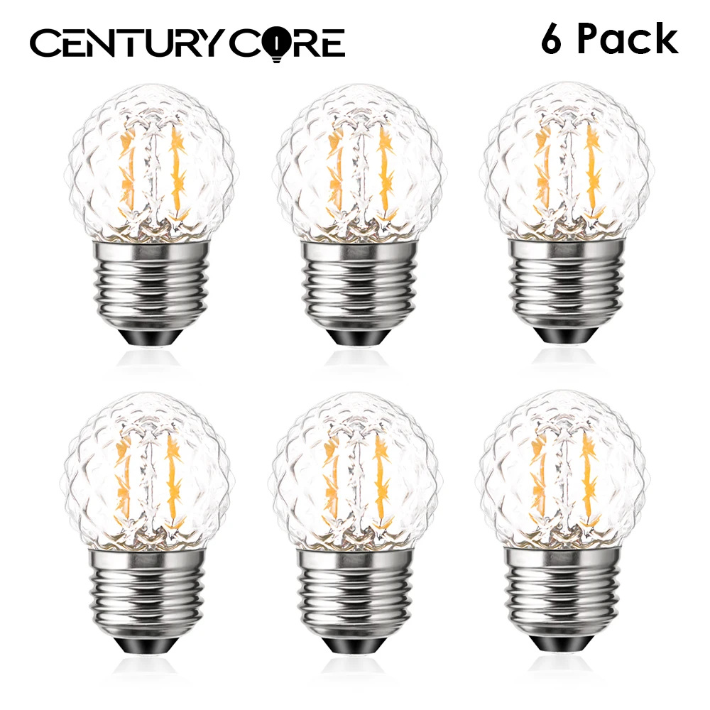 Vintage G40 Led Light Bulb E27 220V 1W Ice Diamond Replaceable Warm White Retro Yard Filament Lamp Christmas Ddecoration Lights