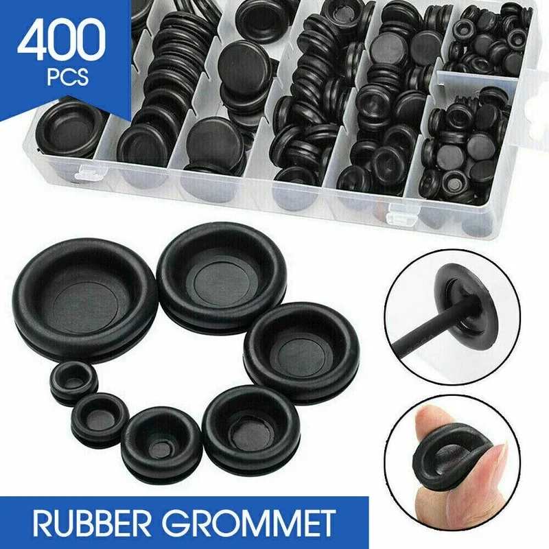 170/200/400pcs 고무 그로멧 구색 방화벽 구멍 와이어 플러그 및 케이블 용 전기 와이어 그로멧 가스켓 키트 7-25mm o 링