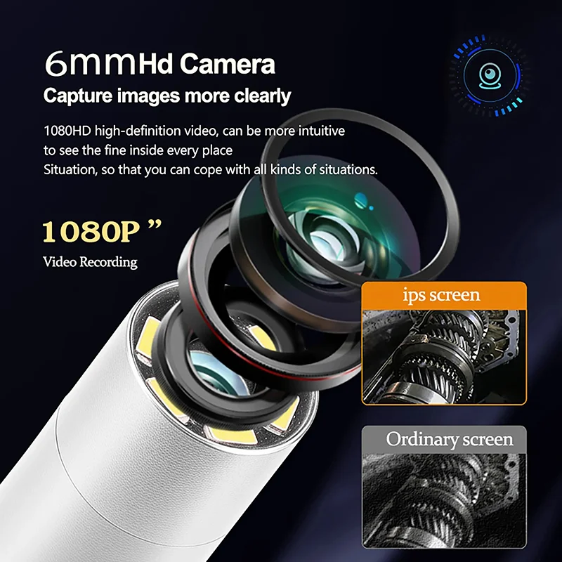 360 Articulating Borescope 1080P 6.0mm 4.3inch LCD Monitor Industrial Inspection Camera With 2 Way Articulation For Automotive 4