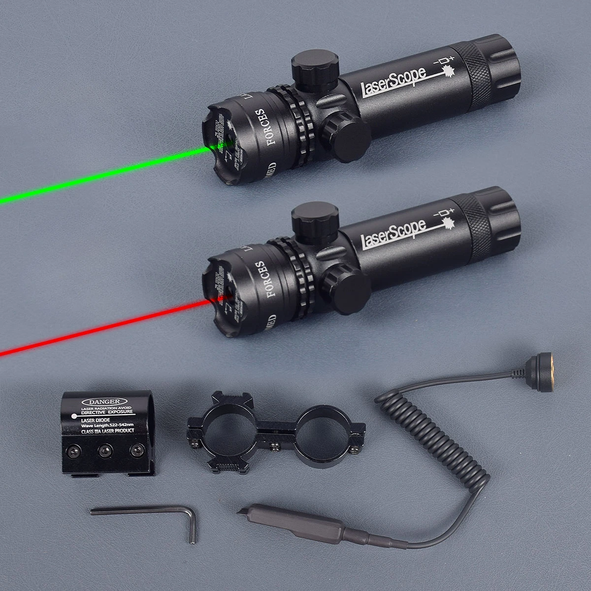 Universal Rifle Red Green Dot Laser Sight 532nm Scope with Pressure Switch Picatinny and Mounting Hunting Riflescope Accessories
