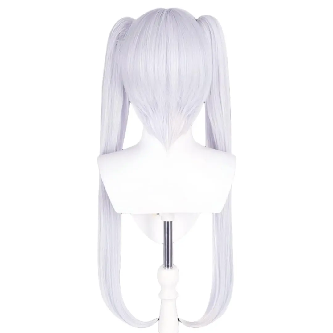 Frieren Beyond Journey's End Silver Gray Long Straight Wig Cosplay