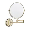 Triple Mirror Chrome Round 6'' 8 Inch Double Sides Modern Vanity Cosmetic Bath Mirror Swivel Mirror Rotatable Makeup 5