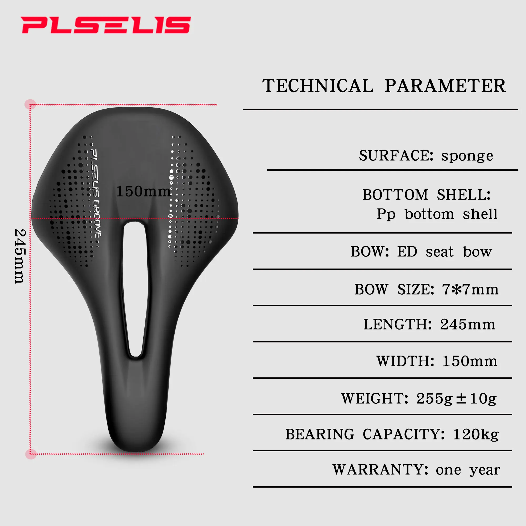 Plselis ロードバイクレーシングサドル 255g 軽量、柔らかく、快適で耐