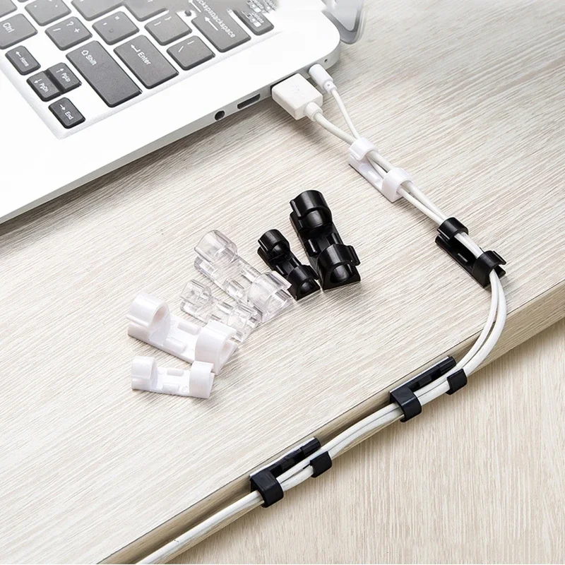 20-Pack Self-Adhesive Cable Clips for Organizing and Managing Cords at Home or Office